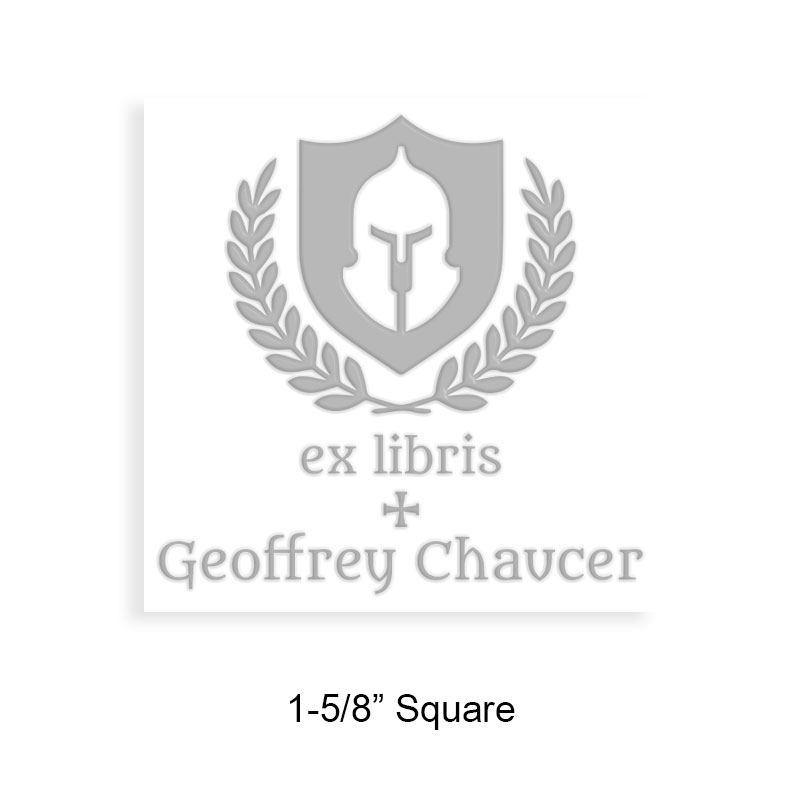 Personalize this 1-5/8" square book embosser. Ex libris shield design. 3 mount options available. Desk, gift and pocket. Fast shipping.