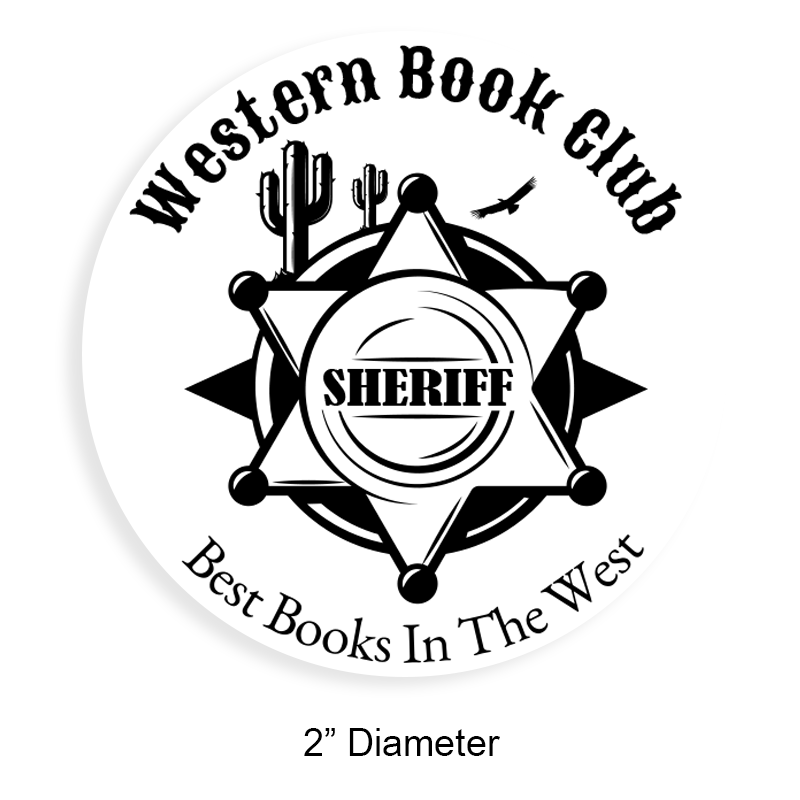 Personalized 2" round book stamp. Sheriff's badge design. 6 mount options available. Wood, self-inking and pre-inking. Fast shipping.