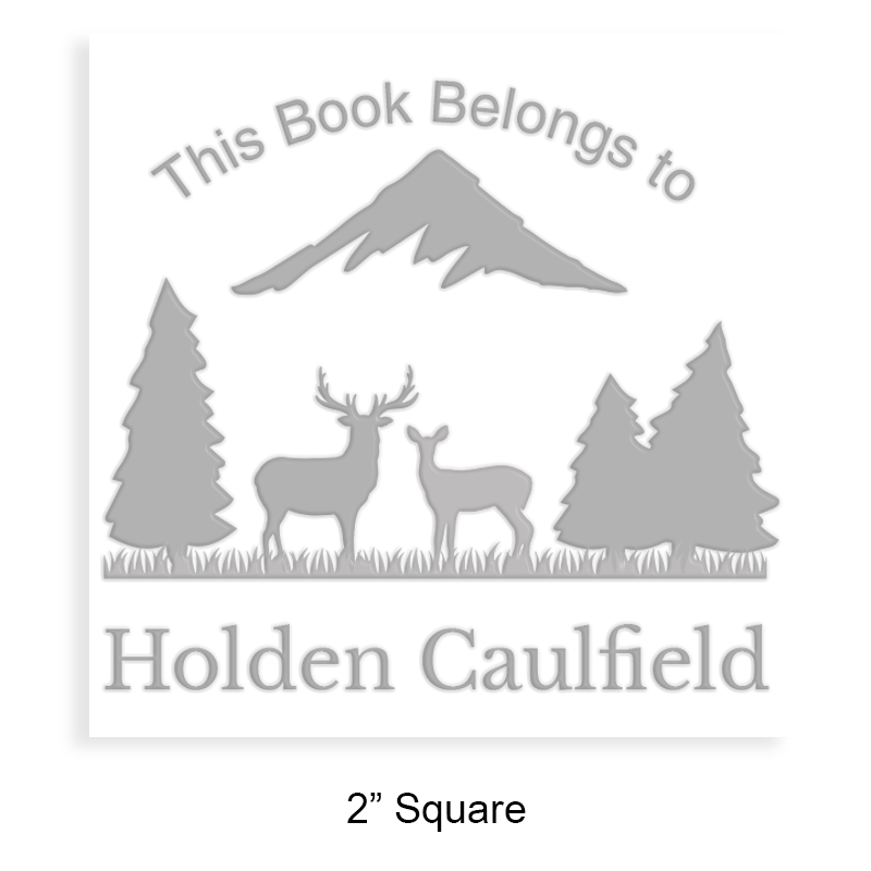 Made-to-order 2" square book embosser. Deer in the woods design. Available on the EH desk long reach. Fast shipping.
