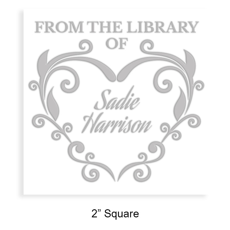 Custom-made 2" square book embosser. Fleur de heart design. Available on the EH desk long reach. Fast shipping.