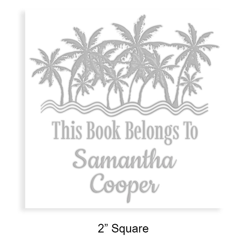 Made-to-order 2" square book embosser. Palm beach design. Available on the EH desk long reach. Fast shipping.