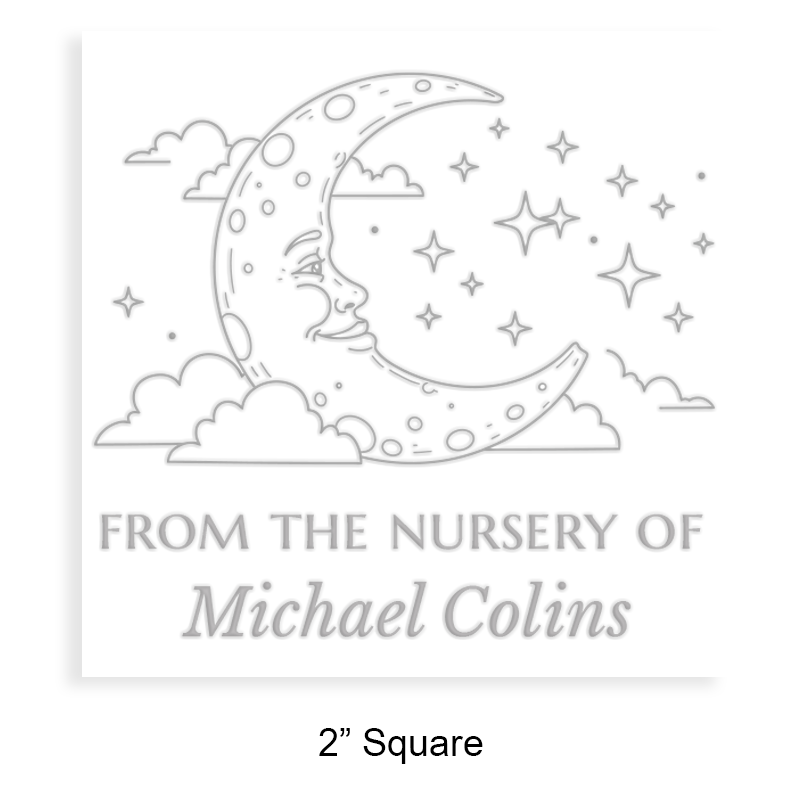 Customizable 2" square book embosser. Night sky design. Available on the EH desk long reach. Fast shipping.