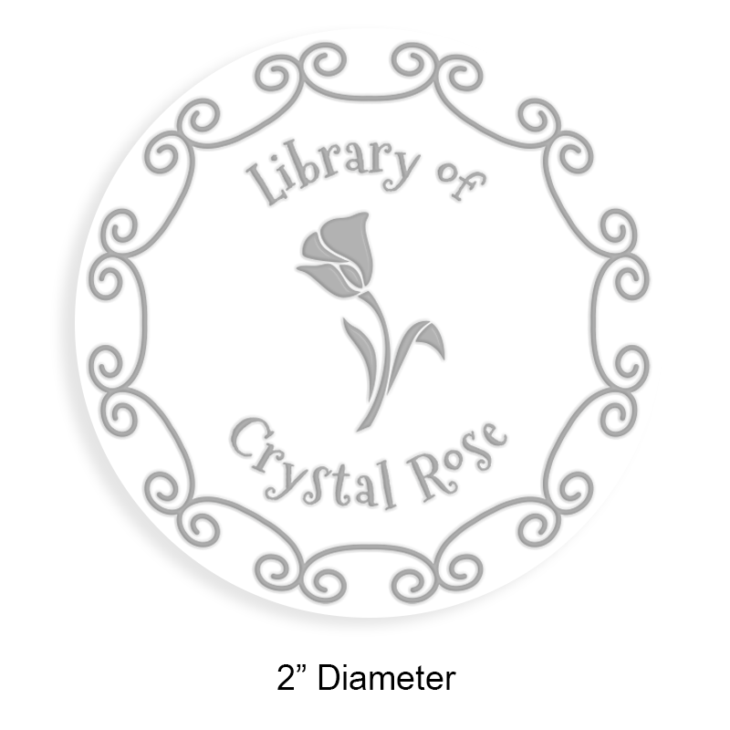 Personalize this 2" round book embosser. Scroll border w/ flower design. 4 mount options available. Desk, gift, pocket and EX long reach. Fast shipping.