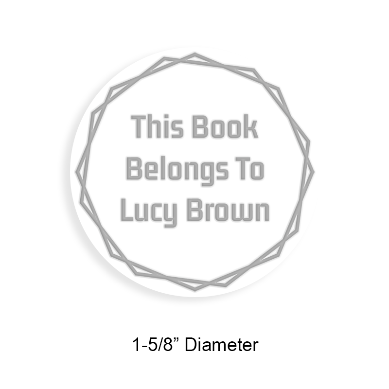 Customizable 1-5/8" round book embosser. Branch border design. 3 different mount options available. Desk, gift and pocket. Fast shipping.