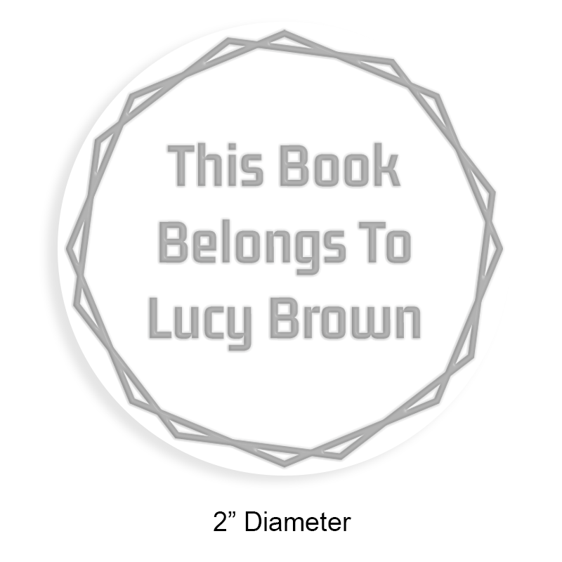 Customize this 2" round book embosser. Branch border design. 4 mount options available. Desk, gift, pocket and EX long reach. Fast shipping.
