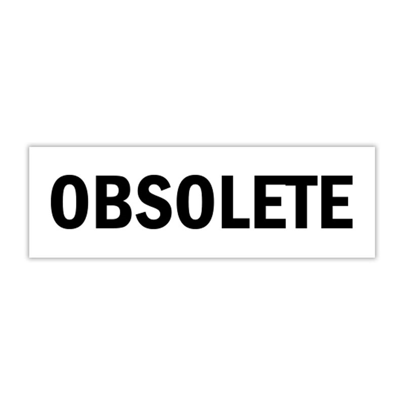 This self-inking stock stamp features the text OBSOLETE and comes in your choice of 4 sizes & 5 standard and 6 premium ink colors. Orders over $100 ship free!