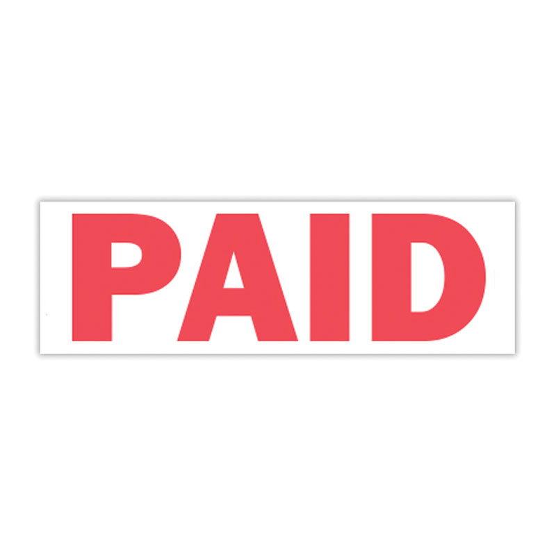 Order this PAID self-inking stock stamp now and choose from 4 sizes and one of 5 regular ink colors and 6 premium ones. Orders over $100 ship free!