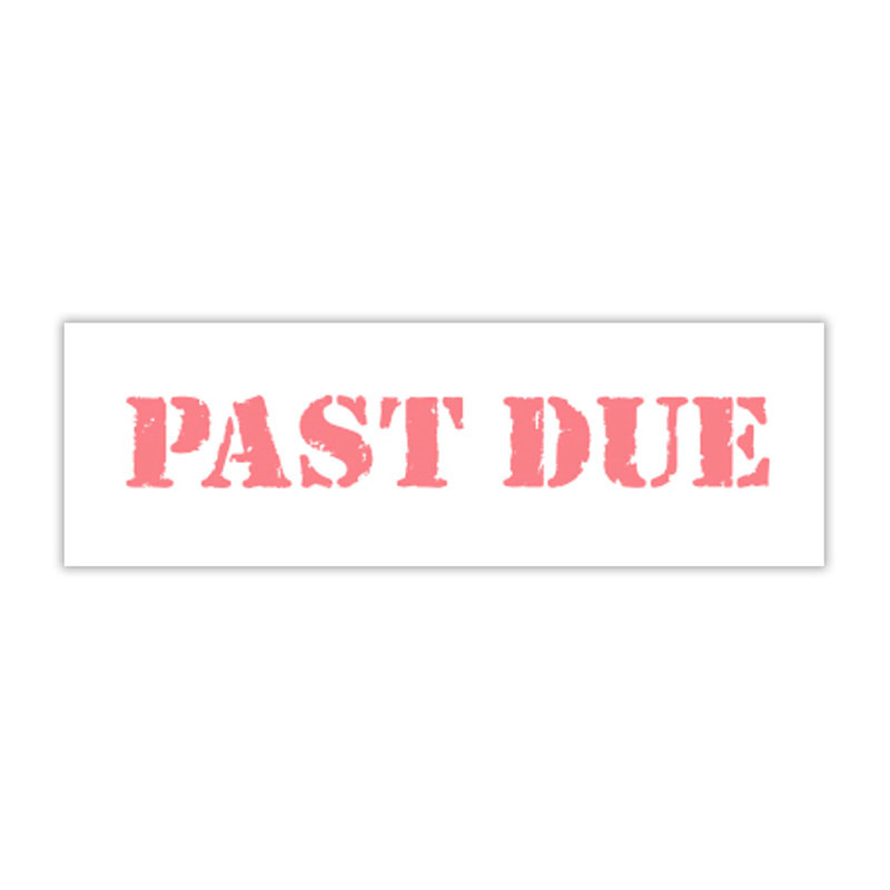 Choose your size for this PAST DUE self-inking stock stamp out of 4 size choices and add one of 5 standard & 6 premium ink colors. Orders over $100 ship free!