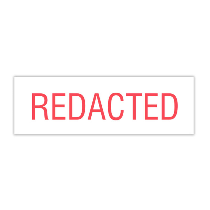 This REDACTED self-inking stock stamp can be ordered in 5 standard and 6 premium ink colors and w/ a choice of 4 impression sizes. Orders over $100 ship free!