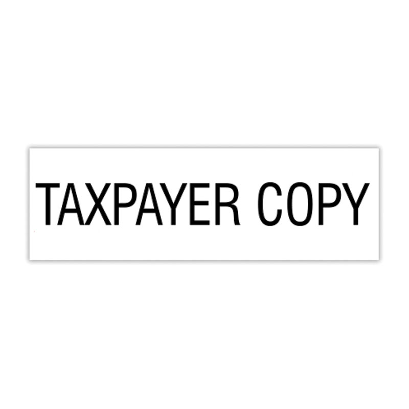 Create a personalized self-inking TAXPAYER COPY stock stamp by choosing from 4 stamp sizes and one of 11 standard & premium colors. Orders over $100 ship free!