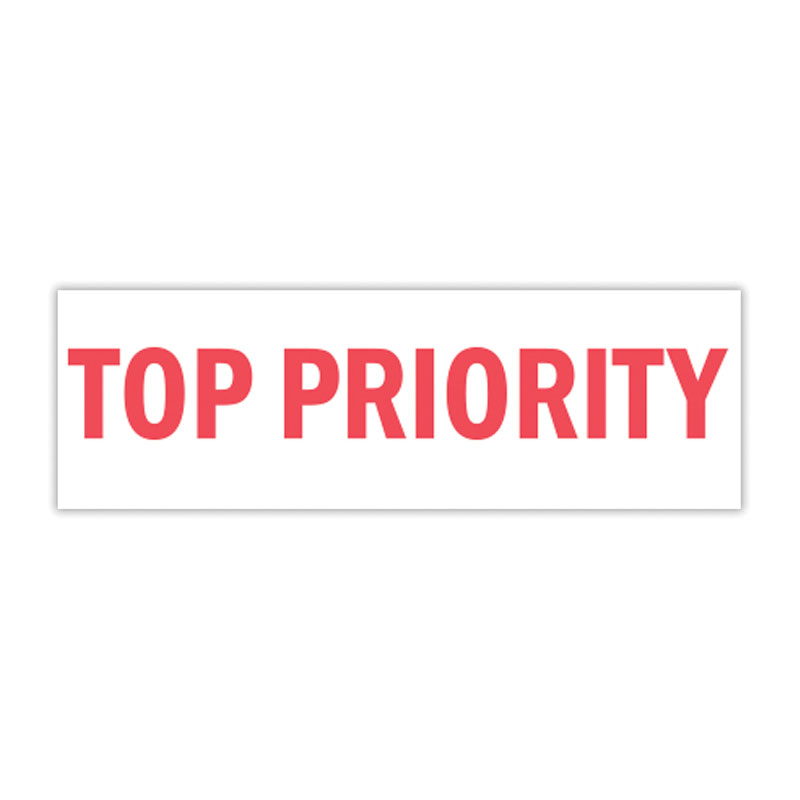 Choose this self-inking TOP PRIORITY stock stamp's impression size from 4 options and pick one of our 11 standard & premium colors. Orders over $100 ship free!