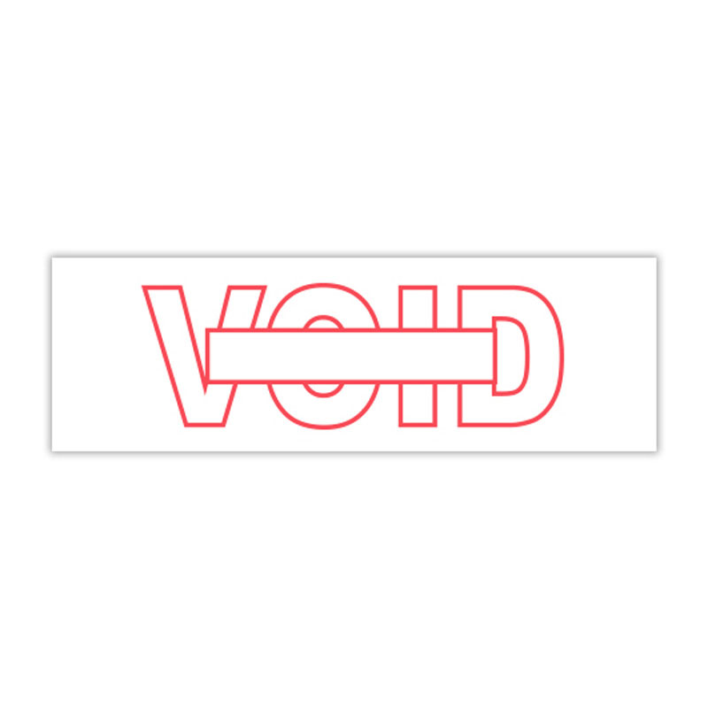 This VOID Outline self-inking stock stamp has 11 standard and premium ink colors available as well as 4 different stamp sizes. Orders over $100 ship free!