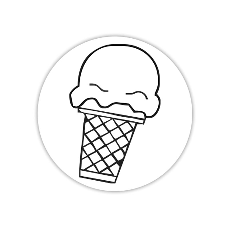 Ice cream on cone self-inking rubber stamp available in your choice of 4 sizes and 11 ink colors. Refillable with Ideal ink. Orders over $100 ship free!