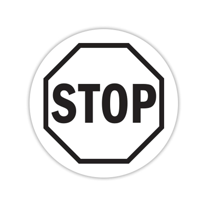 Stop sign self-inking rubber stamp available in your choice of 4 sizes and 11 ink colors. Clear impressions; re-ink with Ideal ink. Orders over $100 ship free.