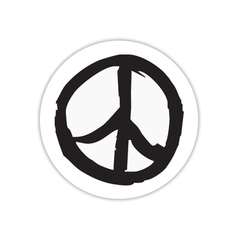 Brush stroke peace sign self-inking rubber stamp available in your choice of 4 sizes and 11 ink colors. Refillable with Ideal ink. Orders over $100 ship free.