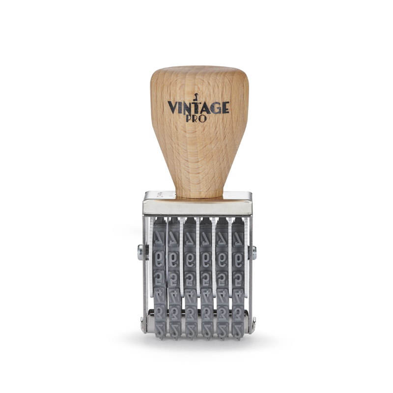 This COLOP non-self-inker 1-6 has a character height of 5/32" & includes 6 bands w/ custom options. Ink pad sold separately. Orders ship free over $100!