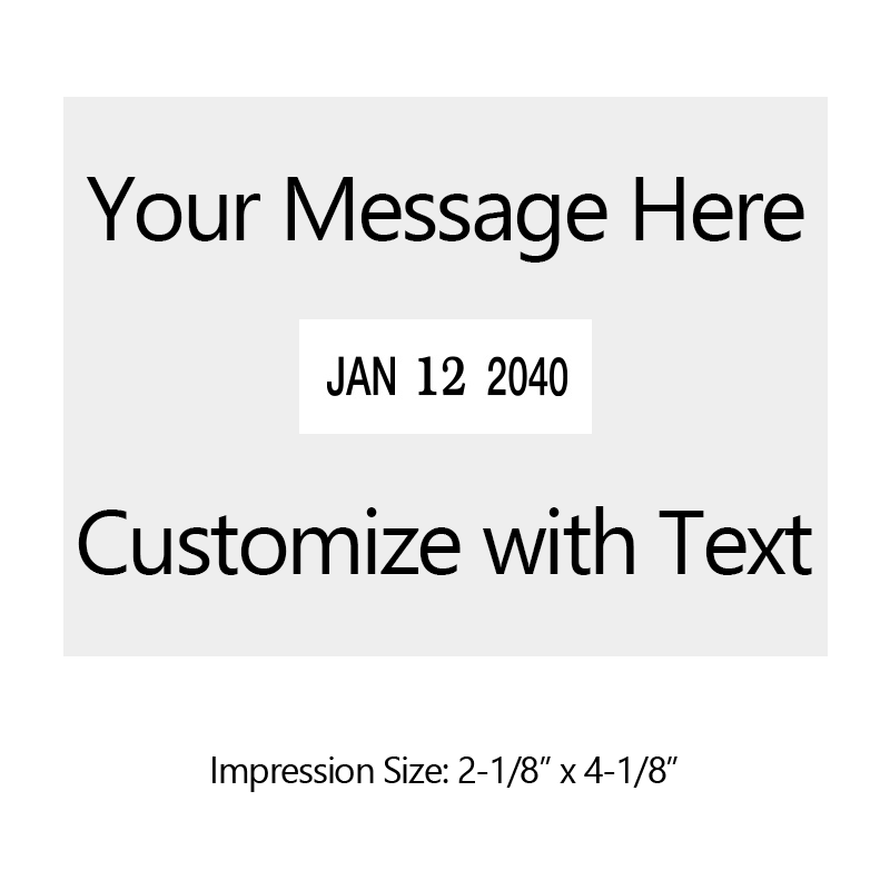 Metal core 2-1/8" x 4-1/8" custom self-inking changeable date stamp suitable for heavy use. 11 ink colors options. Fast & free shipping on orders over $100!
