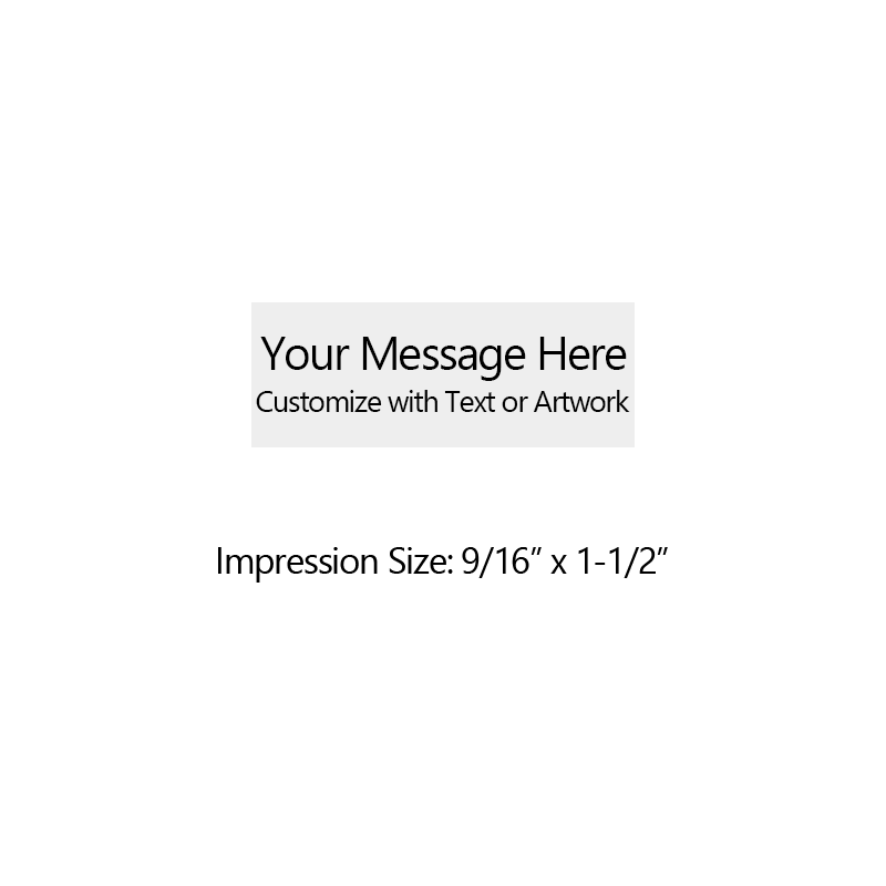 Customize this 9/16" x 1-1/2" eco-friendly stamp for free w/ text or your logo in your choice of 11 vibrant ink colors. Refillable & ships in 1-2 business days.