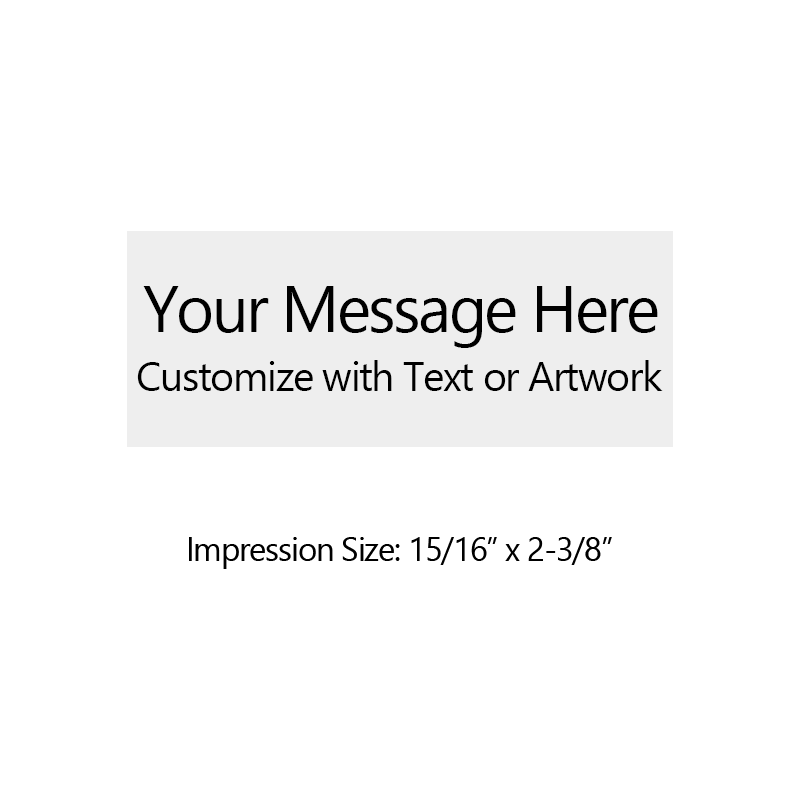 Customize this 15/16" x 2-3/8" eco-friendly stamp for free w/ text or your logo in your choice of 11 vibrant ink colors. Refillable & ships in 1-2 business days.