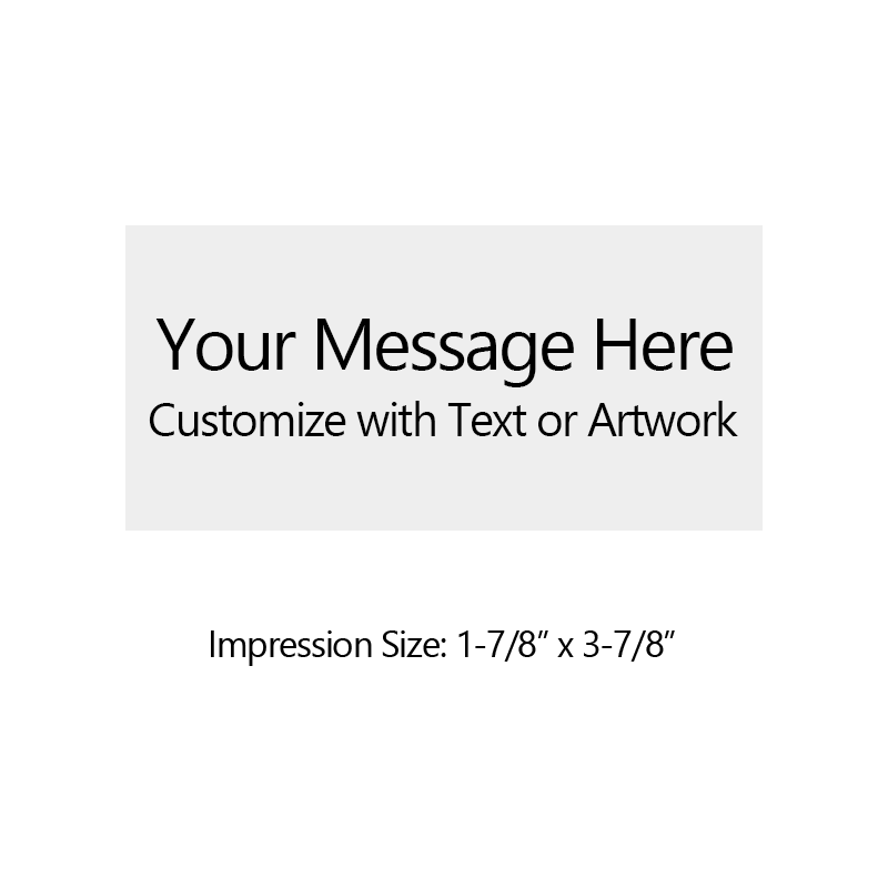 Customize this 1-7/8" x 3-7/8" stamp for free with text or your logo in your choice of 4 quick-dry ink colors. Refillable and ships in 1-2 business days.