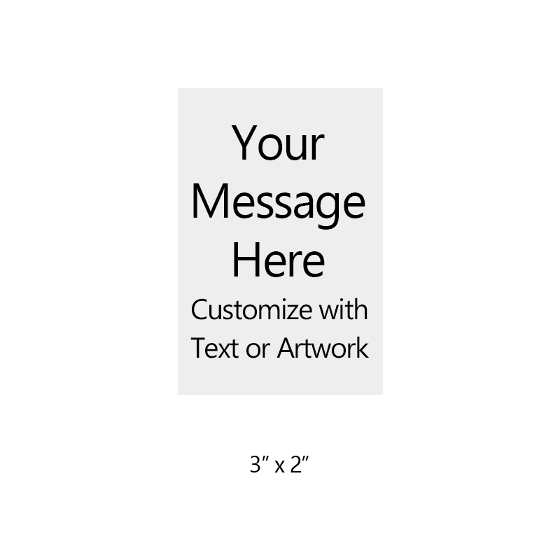 Customize this 3" x 2" stamp for free with text or your logo in your choice of 4 quick-dry ink colors. Refillable and ships in 1-2 business days.