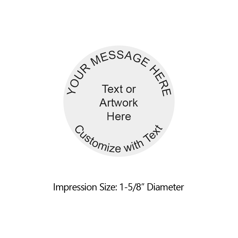 This COLOP Printer R40 kit has a 1-5/8" diameter customizable area with text or your logo in a yellow UV ink. Ships in 1-2 business days.