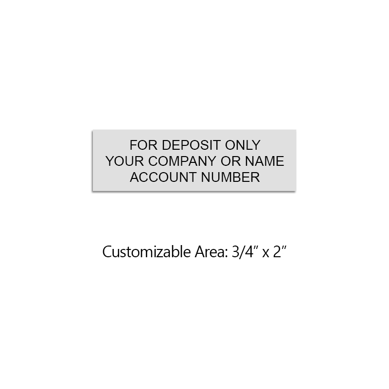 Endorse your checks w/ a quick & easy bank deposit wood hand stamp. Customize up to 3 lines of text. Stamp pad not included. Free shipping on orders over $100!