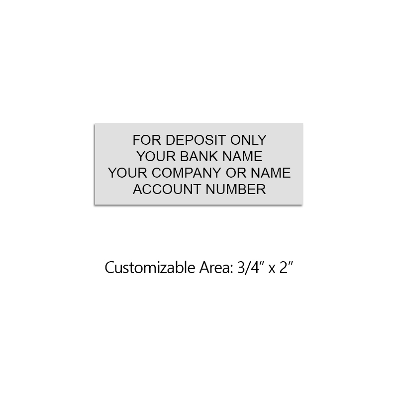Endorse your checks w/ a quick and easy bank deposit wood hand stamp. Customize up to 4 lines of text. Ink pad not included. Free shipping on orders over $100!