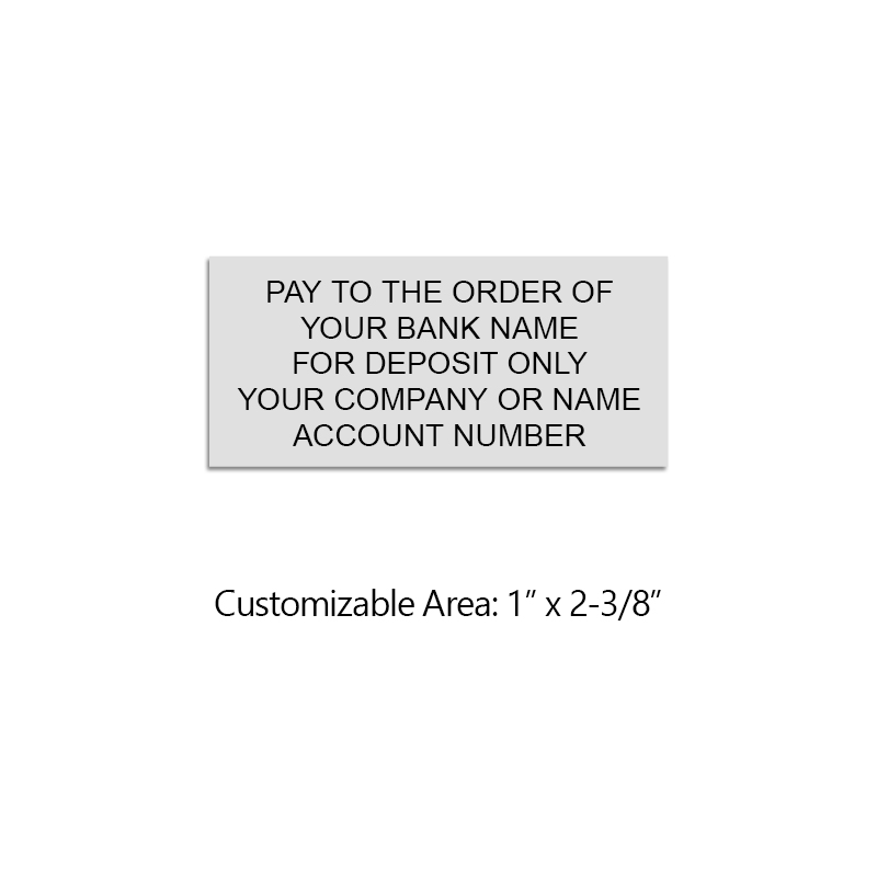 Endorse your checks with a quick and easy bank deposit Heavy Duty Trodat stamp. Customize up to 5 lines of text. Free shipping on orders over $100!