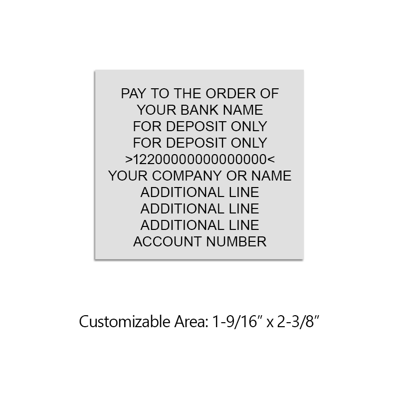 Endorse your checks with a quick and easy bank deposit Heavy Duty Trodat stamp. Customize up to 10 lines of text. Free shipping on orders over $100!