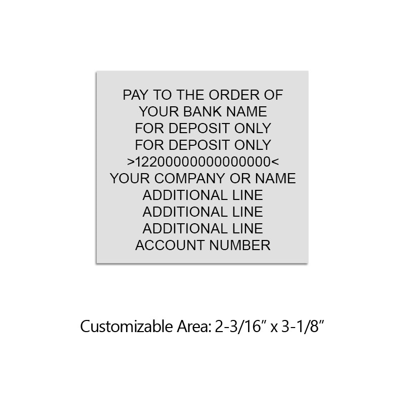 Endorse your checks with a quick and easy bank deposit pre-inked MaxLight XL-225 stamp. Customize up to 10 lines of text. Free shipping on orders over $100!