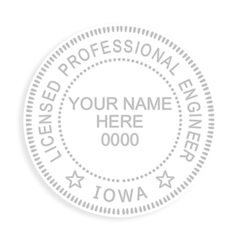 This professional engineer embosser for the state of Iowa adheres to state regulations and provides top quality impressions. Orders over $100 ship free!