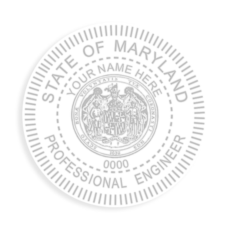 This professional engineer embosser for the state of Maryland adheres to state regulations and provides top quality impressions. Orders over $100 ship free!