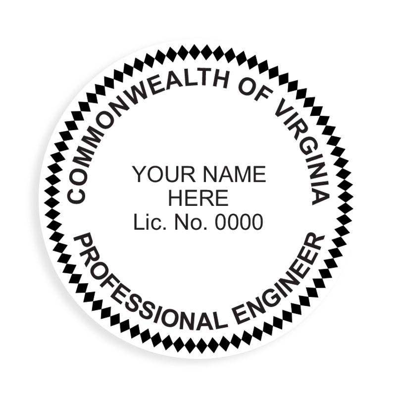 This professional engineer stamp for the state of Virginia adheres to state regulations and provides top quality impressions. Orders over $100 ship free!