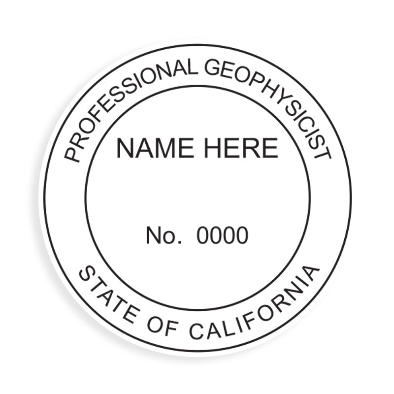 This professional geophysicist stamp for the state of California adheres to state regulations and provides top quality impressions. Orders over $100 ship free.