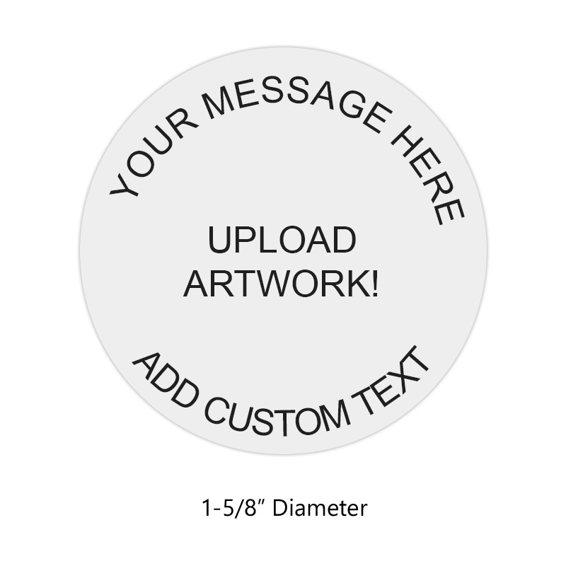 This 1-5/8" round hand stamp is customizable with 6 lines of text or artwork! Great for wedding stamps. Ink pad sold separately.  Ships in 1-2 business days.