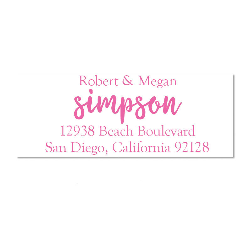 Spice up your holiday cards with this custom script surname holiday address stamp on 6 mount options. Fast & free shipping on orders over $100!