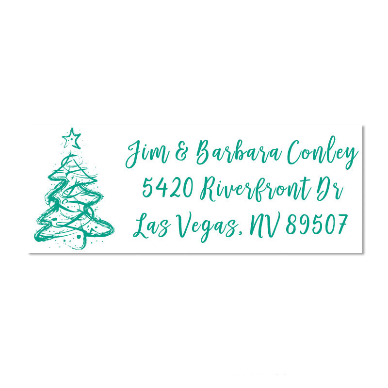 Create lovely holiday cards with this custom artistic tree holiday address stamp on 6 mount options. Fast & free shipping on orders $100 and over!