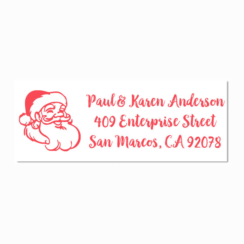 Add some jolly cheer to holiday cards with this custom Santa Face holiday address stamp on 6 mount options. Fast & free shipping on orders $100 and over!