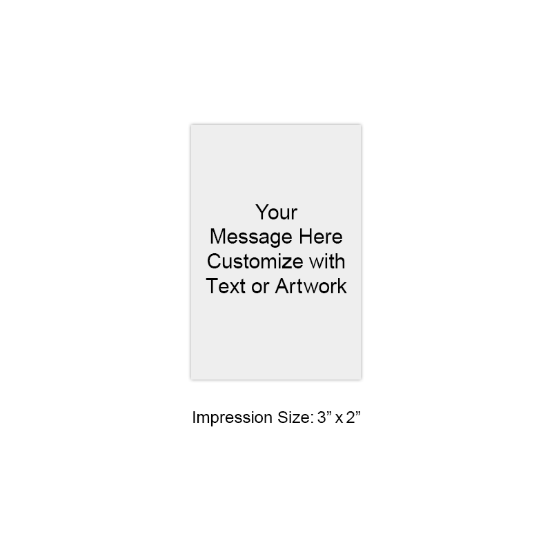 Customize this 3" x 2" stamp w/ up to 17 lines of text/artwork! Great size for tall stamp layouts. Separate ink pad required. Orders over $100 ship free!