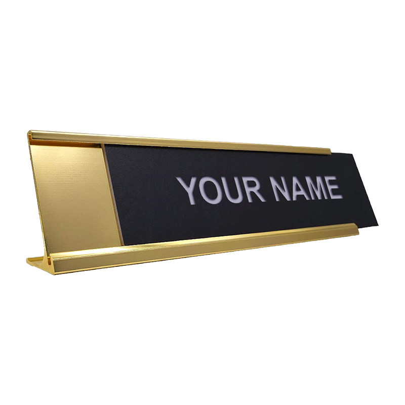 Personalised Gold Desk Name Plate – Custom Acrylic Office Sign By Gift Ninja