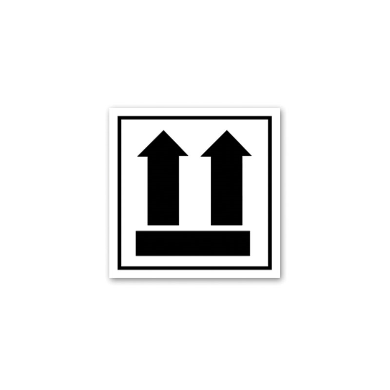 This large This Way Up Double Arrows stock message stamp comes on a wood stamp & in a choice of 5 sizes. Separate ink pad required. Orders over $100 ship free!
