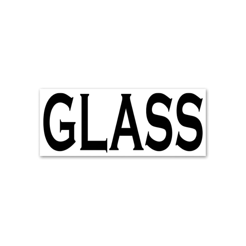 This Rectangle Glass large stock message stamp comes on a wood hand stamp and in one of 5 size options. Separate ink pad required. Orders over $100 ship free!