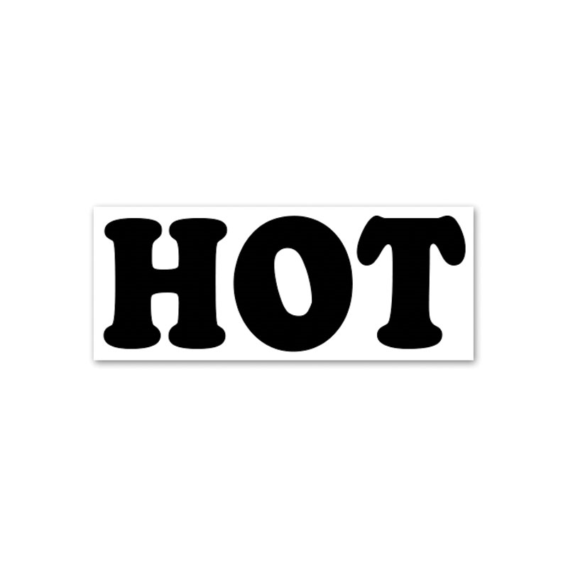 This Rectangle Hot large stock message comes on a wood hand stamp and is available in one of 5 sizes. Separate ink pad required. Orders over $100 ship free!