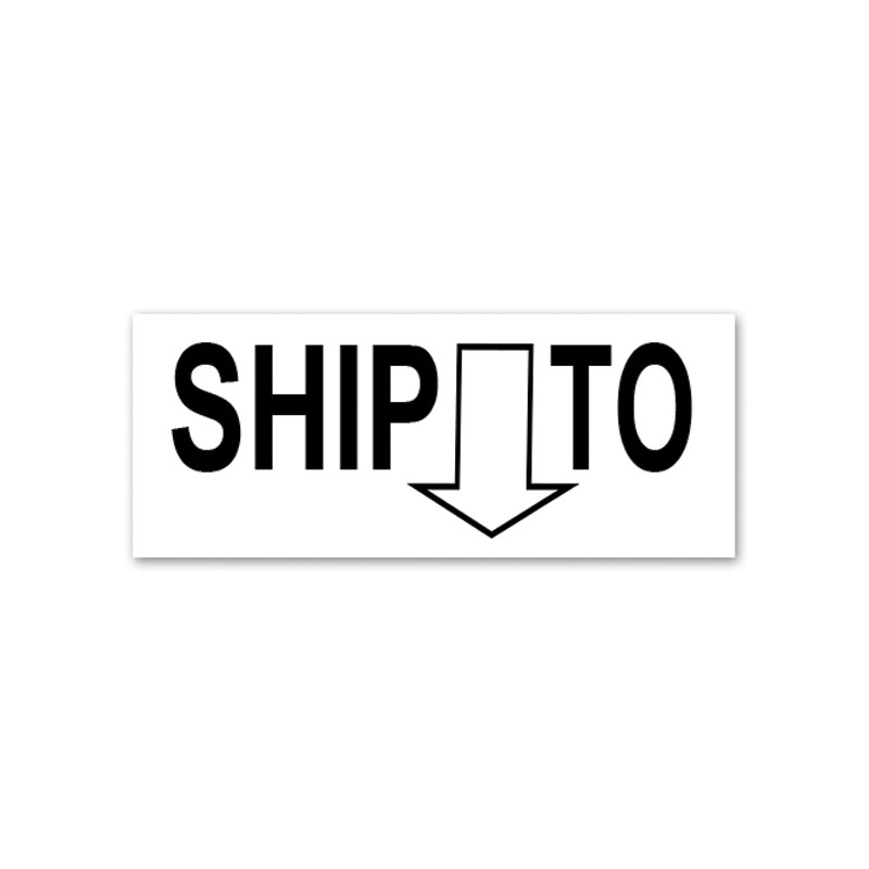 This Rectangle Ship To large stock message stamp comes on a hardwood hand stamp and in one of 5 sizes. Separate ink pad required. Orders over $100 ship free!