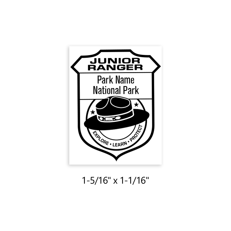 Personalize this Junior Ranger Passport Cancellation stamp with 1 line of text and use with a separate ink pad! Ships in 1-2 business days.