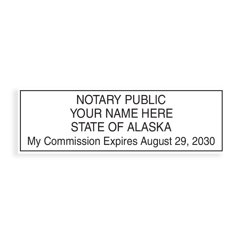 Top quality self-inking Alaska notary stamp meets all state specifications, is fully customizable w/ 8 mount options. Free shipping on orders over $100!