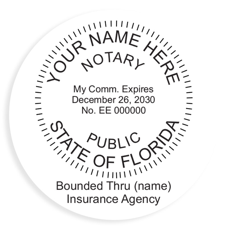This notary public stamp for the state of Florida adheres to state regulations and provides top quality impressions. Orders over $100 ship free!