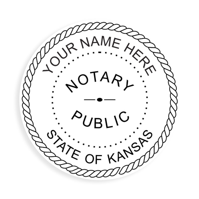 This round notary public digital eSeal for the state of Kansas adheres to state regulations and provides top quality impressions.