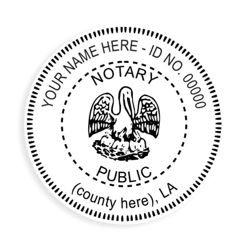This round notary public digital eSeal for the state of Louisiana adheres to state regulations and provides top quality impressions.